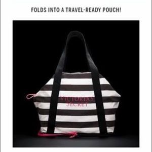 Striped Collapsible VS duffel bag